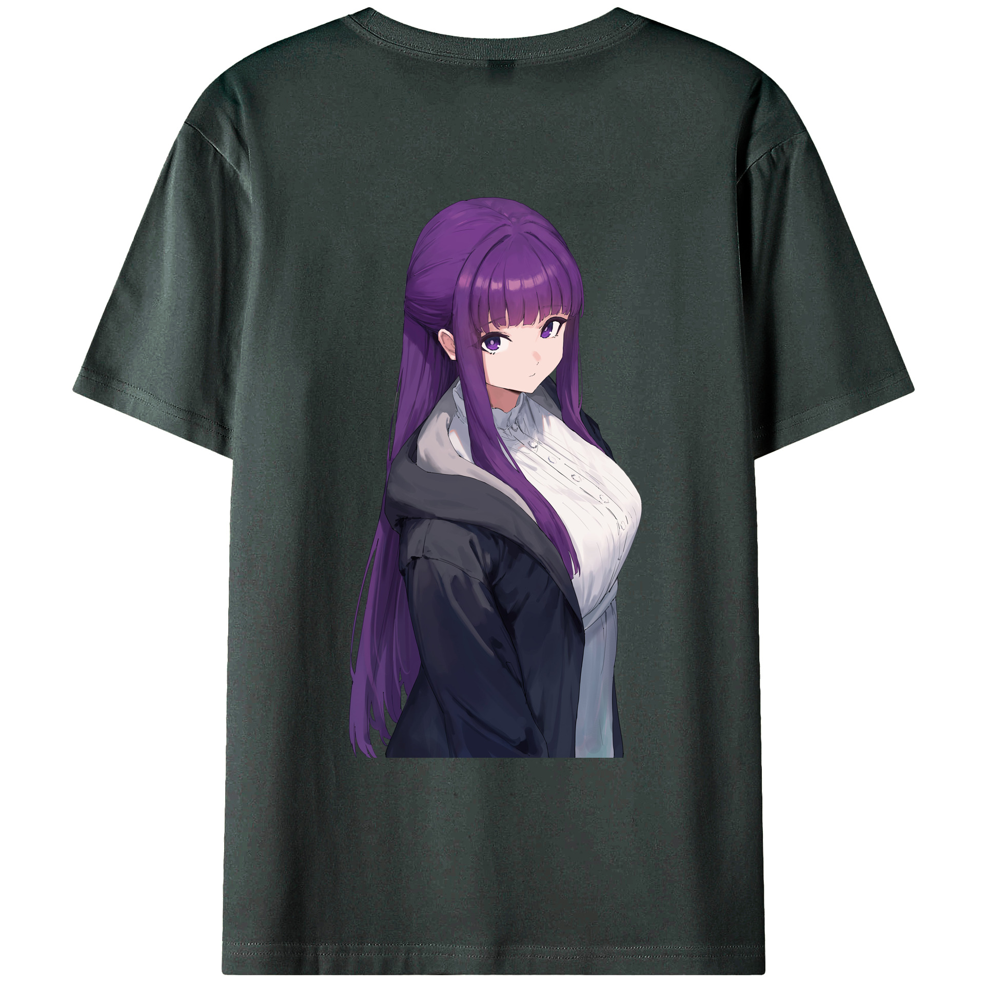 （画像用） 葬送のフリーレン Frieren 綿100％ メンズ半袖Tシャツ（バックプリント） 通気性